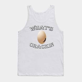 Chicken Lover Gift, Retro Funny Saying, WHAT’S CRACKIN Tank Top